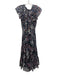 Misa Size M Black, Purple & Multi Viscose floral print Tie Front Maxi Dress Black, Purple & Multi / M