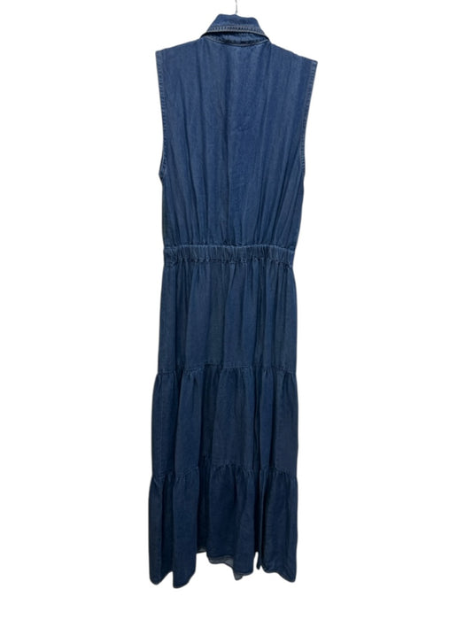Karina Grimaldi Size XS Blue Wash Lyocell goldtone hardware Sleeveless Dress Blue Wash / XS