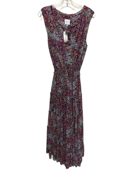 Misa Size S Black, Pink & Multi Polyester Keyhole Front Floral Print Maxi Dress Black, Pink & Multi / S