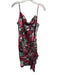 Cinq a Sept Size 4 Black, Pink & White Polyester floral print Square Neck Dress Black, Pink & White / 4