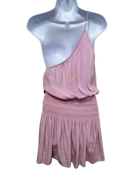 Ramy Brook Size L Pink Polyester One Shoulder Elastic Waist Above knee Dress Pink / L