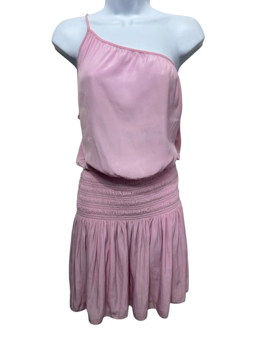 Ramy Brook Size L Pink Polyester One Shoulder Elastic Waist Above knee Dress Pink / L