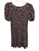 Reformation Size 4 Black & Multi Viscose Blend floral print Mini Dress Black & Multi / 4