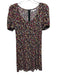 Reformation Size 4 Black & Multi Viscose Blend floral print Mini Dress Black & Multi / 4