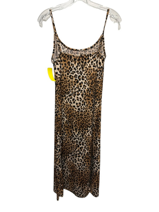 Lisa Says Gah Size S Tan & black Poly Blend Leopard Print Spaghetti Strap Dress Tan & black / S