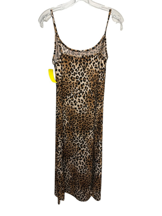 Lisa Says Gah Size S Tan & black Poly Blend Leopard Print Spaghetti Strap Dress Tan & black / S