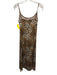 Lisa Says Gah Size S Tan & black Poly Blend Leopard Print Spaghetti Strap Dress Tan & black / S