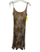 Lisa Says Gah Size S Tan & black Poly Blend Leopard Print Spaghetti Strap Dress Tan & black / S