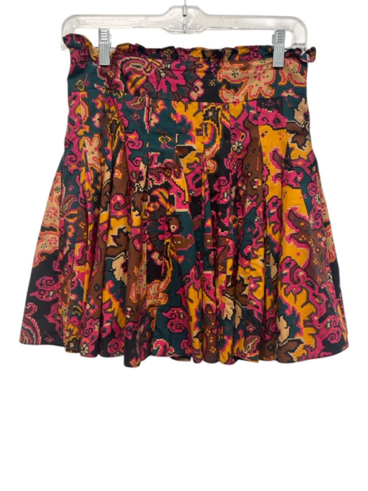 Love The Label Size Small Orange, Pink, Brown Cotton Elastic Waist Floral Skirt Orange, Pink, Brown / Small