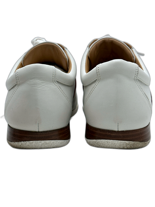 Bally Shoe Size 9 White & Red Leather Low Top Men's Shoes White & Red / 9