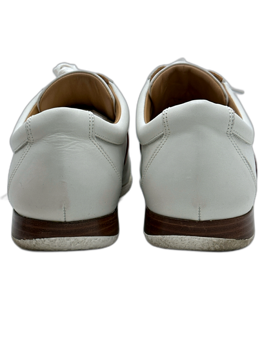 Bally Shoe Size 9 White & Red Leather Low Top Men's Shoes White & Red / 9