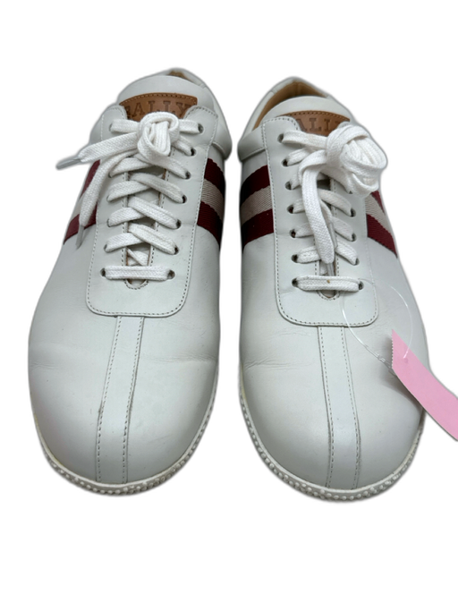 Bally Shoe Size 9 White & Red Leather Low Top Men's Shoes White & Red / 9