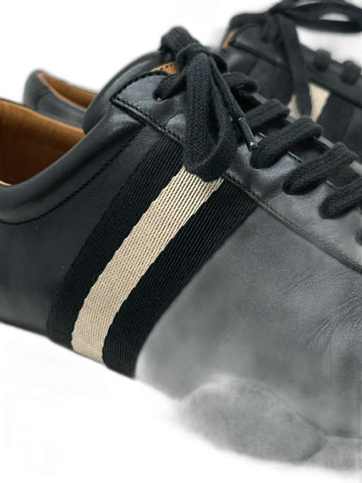 Bally Shoe Size 9 Black Leather Low Top Men's Shoes Black / 9