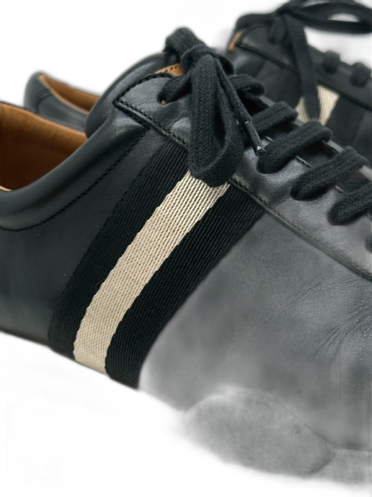 Bally Shoe Size 9 Black Leather Low Top Men's Shoes Black / 9