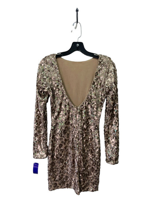 Dress the Population Size S Taupe & Green Polyester Fully Sequinned Dress Taupe & Green / S