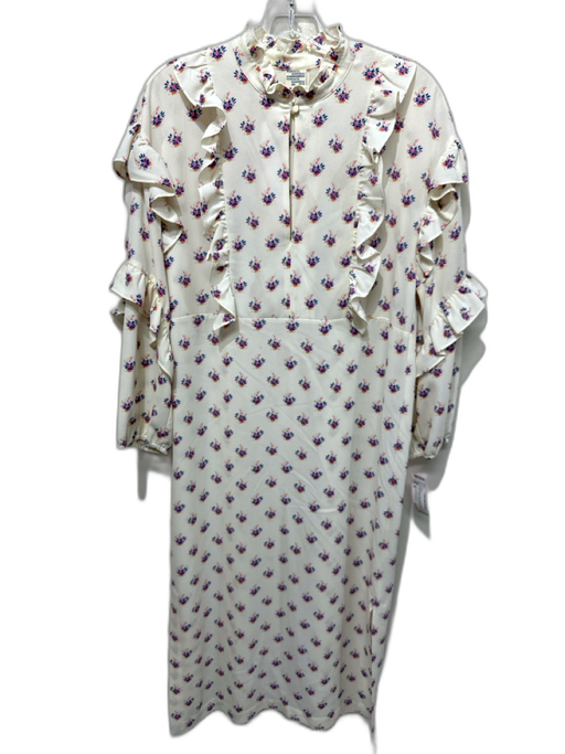 Baum und Pferdgarten Size 36 White, Blue & Pink Polyester Blend Floral Dress White, Blue & Pink / 36