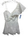 Amanda Uprichard Size P White Polyester One Shoulder Windowpane Ruffles Dress White / P