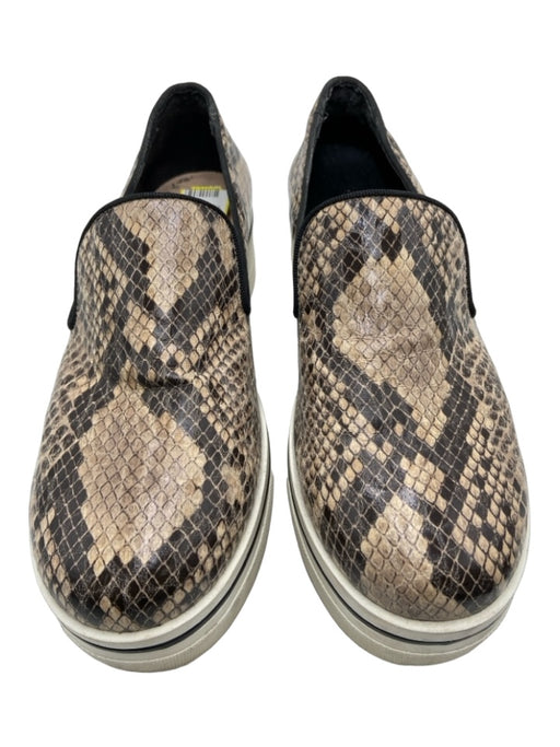 Stella McCartney Shoe Size 38 Taupe & Black Leather Snake Print Wedge Sneakers Taupe & Black / 38