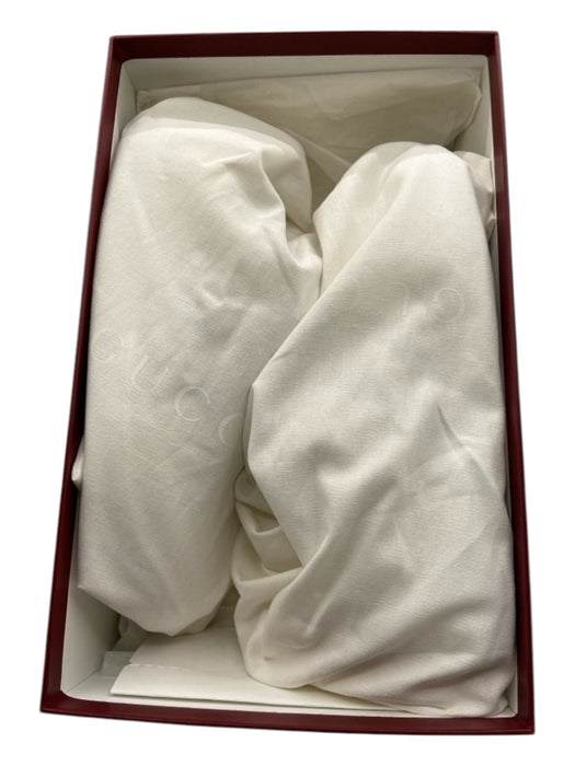 Gucci Shoe Size 37.5 White & Silver Leather Upper GG Lace Up Low Top Sneakers White & Silver / 37.5