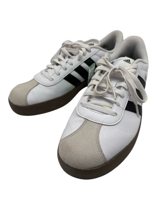 Adidas Shoe Size 14 White & Black Leather Low Top Lace Up Men's Sneakers White & Black / 14