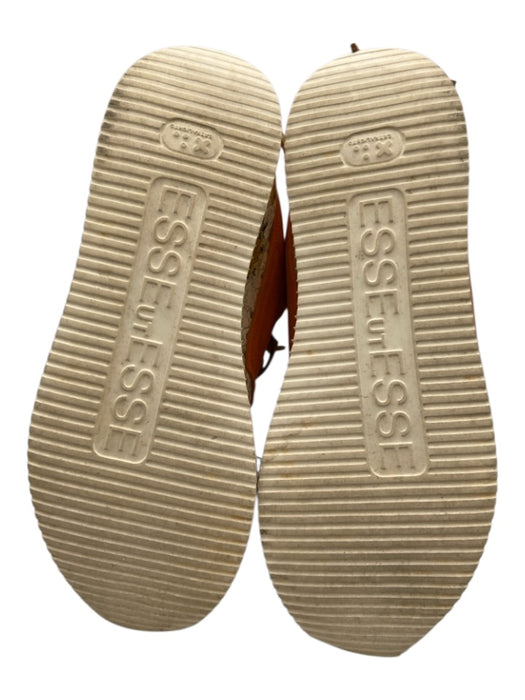 Esseutesse Shoe Size 39 Orange, Yellow & White Leather & Suede Lace Up Sneakers Orange, Yellow & White / 39