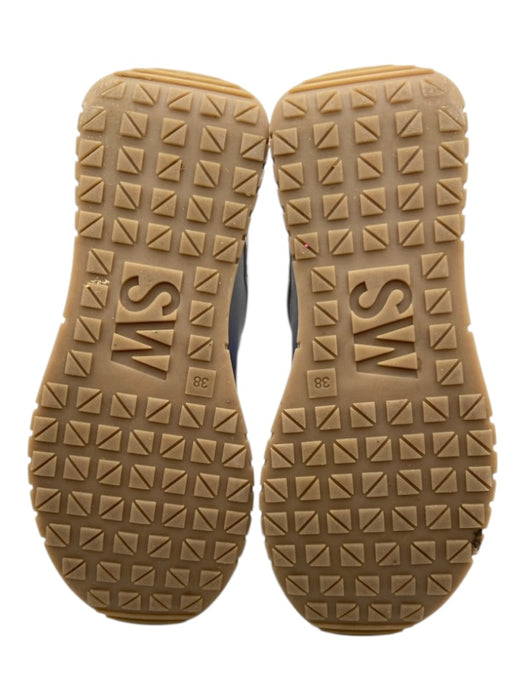 Soft Waves Shoe Size 38 Blue & White Leather & Suede Round Toe Ombre Sneakers Blue & White / 38