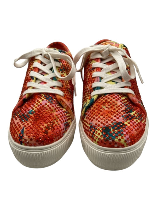 Kurt Geiger Shoe Size 38.5 orange, green & white Canvas Rhinestone Sneakers orange, green & white / 38.5