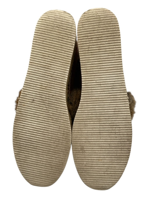 See By Chloe Shoe Size 40 Brown, Gray & White Suede Round Toe Fur trim Sneakers Brown, Gray & White / 40