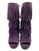 Enzo Angiolini Shoe Size 8 Purple & Gold Suede open toe Fringe Booties Purple & Gold / 8