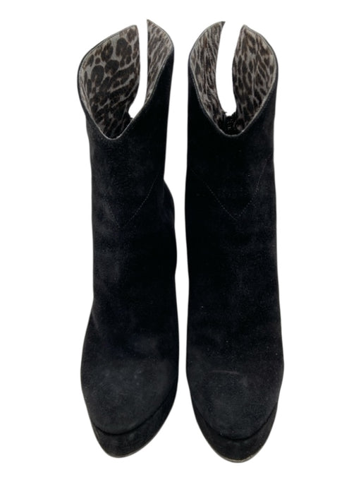 Alaia Shoe Size 38.5 Black, Gray & Brown Suede Animal Print Platform Booties Black, Gray & Brown / 38.5