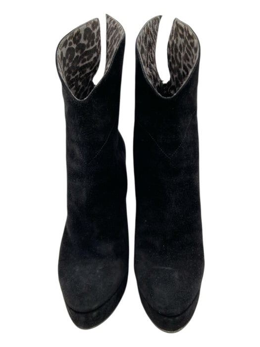 Alaia Shoe Size 38.5 Black, Gray & Brown Suede Animal Print Platform Booties Black, Gray & Brown / 38.5