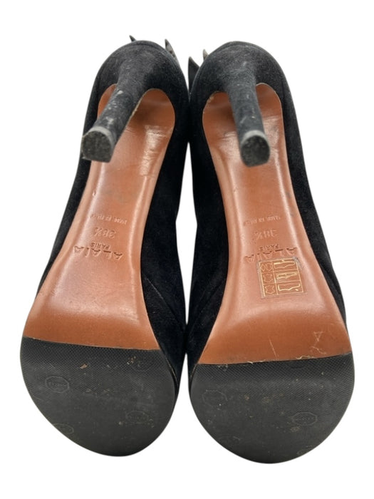 Alaia Shoe Size 38.5 Black, Gray & Brown Suede Animal Print Platform Booties Black, Gray & Brown / 38.5