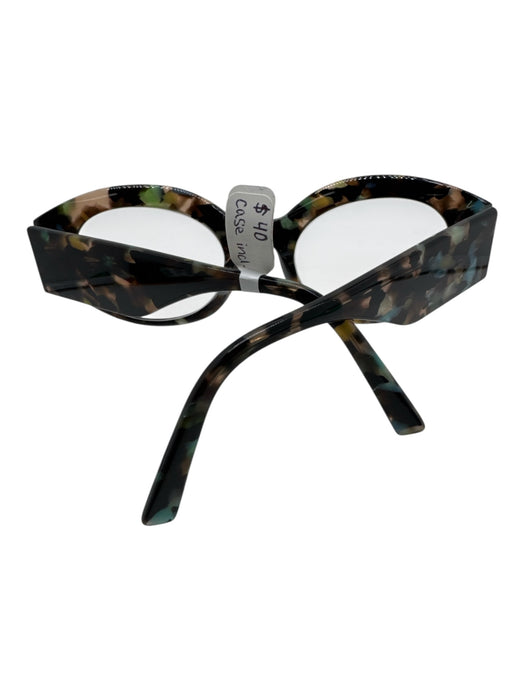 Warby Parker Size Large Black, Green & Brown Acetate Tortoise case incl Glasses Black, Green & Brown / Large