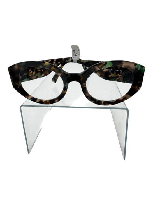 Warby Parker Size Large Black, Green & Brown Acetate Tortoise case incl Glasses Black, Green & Brown / Large