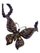 Eye Candy Los Angeles Purple & Gold Amethyst Rhinestone Butterfly Necklace Purple & Gold