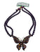 Eye Candy Los Angeles Purple & Gold Amethyst Rhinestone Butterfly Necklace Purple & Gold