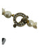 Cream & Gold Gold Tone Metal Pearl Key Pendant Toggle Clasp Necklace Cream & Gold