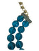 Heidi Daus Turquoise, Green & Gold Glass Beads gold tone metal Necklace Turquoise, Green & Gold
