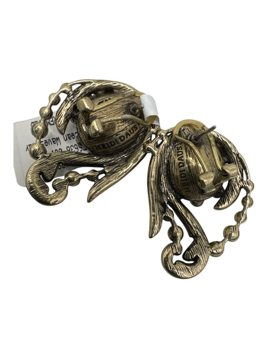 Heidi Daus Turquoise, Green & Gold Glass Beads gold tone metal Necklace Turquoise, Green & Gold