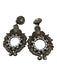 Ranjana Khan Black, White & Gold Leather Rhinestone Pearl Embellished Earrings Black, White & Gold