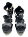 Roberto Botticelli Shoe Size 39 Black & Gold Leather Upper Back Zip Sandals Black & Gold / 39