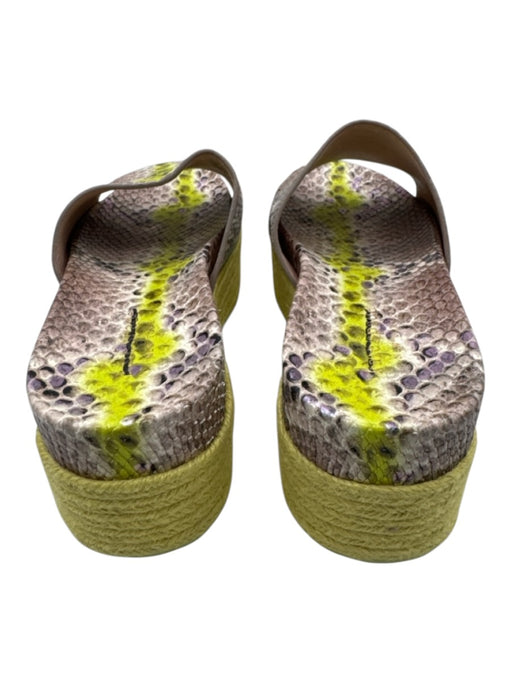 Kate Spade Shoe Size 7.5B Yellow & Beige Leather Upper Snakeskin print Sandals Yellow & Beige / 7.5B