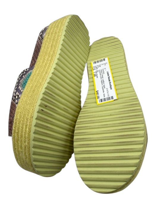 Kate Spade Shoe Size 7.5B Yellow & Beige Leather Upper Snakeskin print Sandals Yellow & Beige / 7.5B