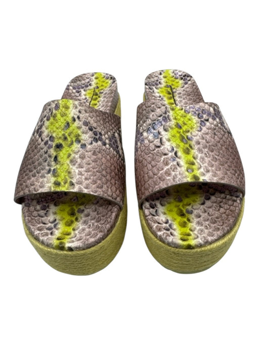 Kate Spade Shoe Size 7.5B Yellow & Beige Leather Upper Snakeskin print Sandals Yellow & Beige / 7.5B