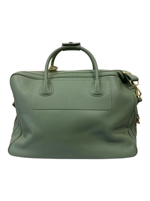 Moncrief Sage green Pebble Leather Gold hardware Crossbody Strap Weekender Bag Sage green / L/XL