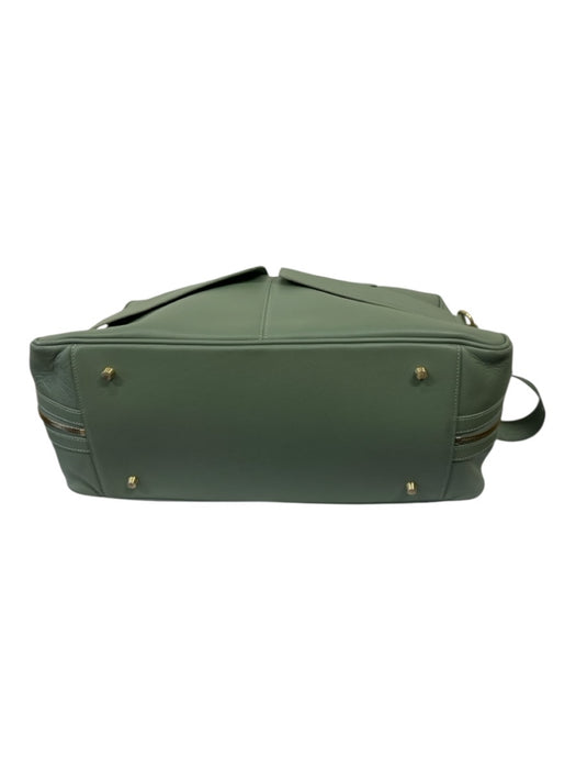 Moncrief Sage green Pebble Leather Gold hardware Crossbody Strap Weekender Bag Sage green / L/XL