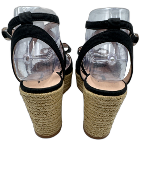 Kate Spade Shoe Size 8 Black & Beige textile upper Bow Criss Cross Sandals Black & Beige / 8