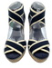 Tory Burch Shoe Size 8 Navy blue & Cream textile upper Criss Cross Sandals Navy blue & Cream / 8