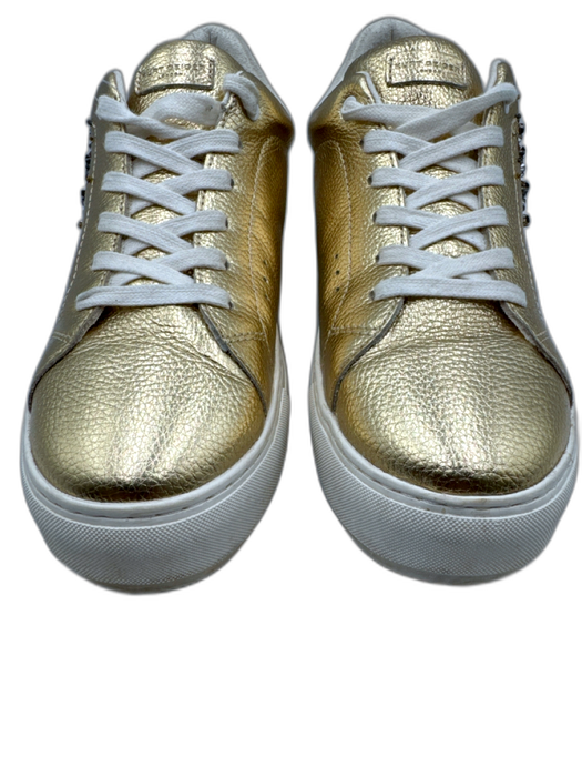 Kurt Geiger Shoe Size 40 Gold & White Leather Upper Metallic Eye Sneakers Gold & White / 40