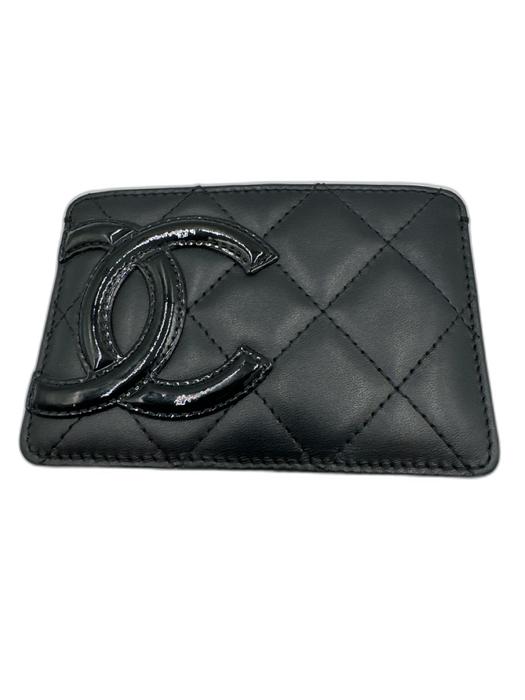 Chanel Black & Neon Pink Leather Patent Leather Interlocking CC Quilted Wallets Black & Neon Pink